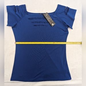 Suimiki Dark Blue Front Cut Out Top